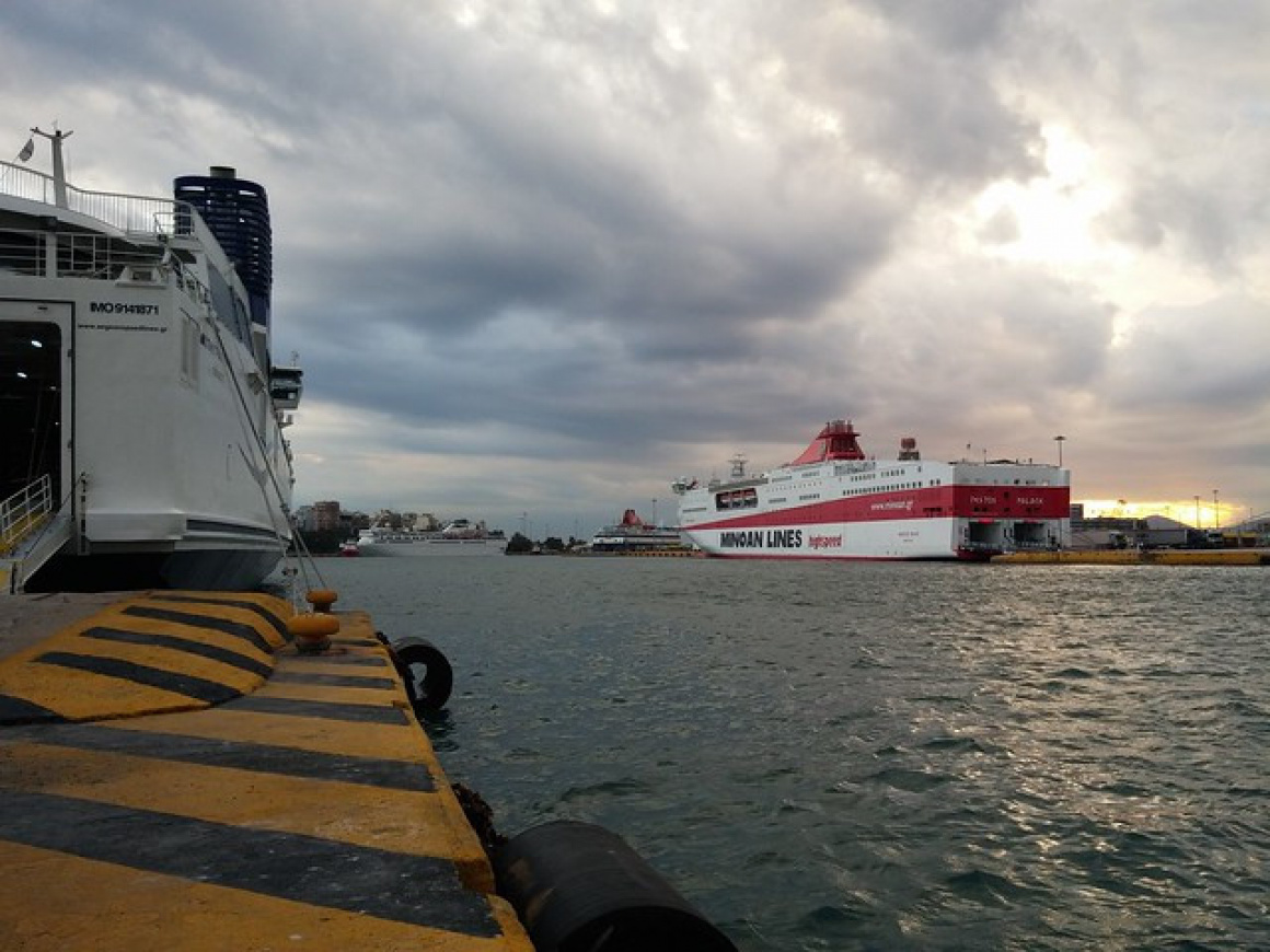 Cloudy Piraeus Port
